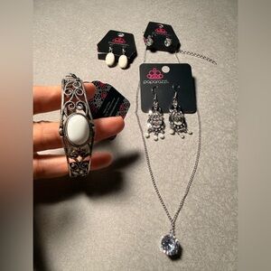 Paparazzi Silver and Cream Jewelry Collection